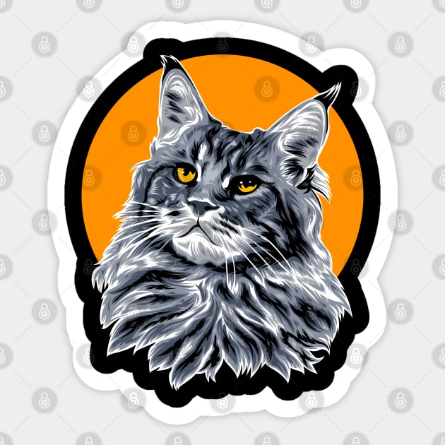 Head Cat Sunset Sticker by Pixel Poetry